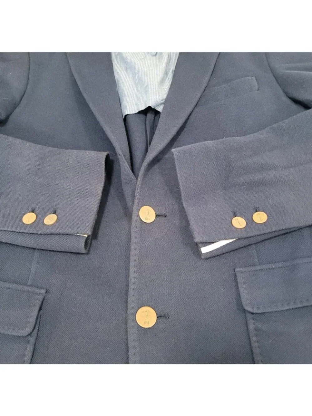 Canali Proposta Navy Blue 100% Wool Notch Lapel Blazer Italy 54L US 44L